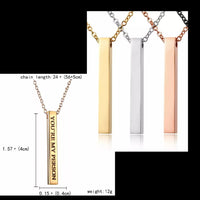 Stainless steel vertical bar necklaces