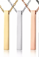 Stainless steel vertical bar necklaces