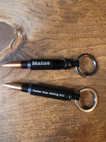 Bullet bottle opener keychain