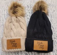 Beanie hats with pom pom