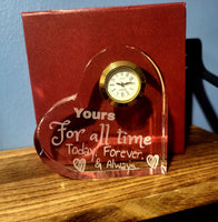 Crystal Heart Clock