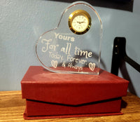 Crystal Heart Clock