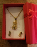 Cat necklace and earring set