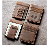 Money clip-  genuine crazy horse leather