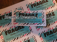 Fragile Shipping stickers (Zebra Print) PDF File